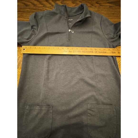 Northstyle Gray 1/4 Zip 3/4 Sleeve Dress, Sz L LagenLook Gorpcore Pullover - Picture 6 of 10